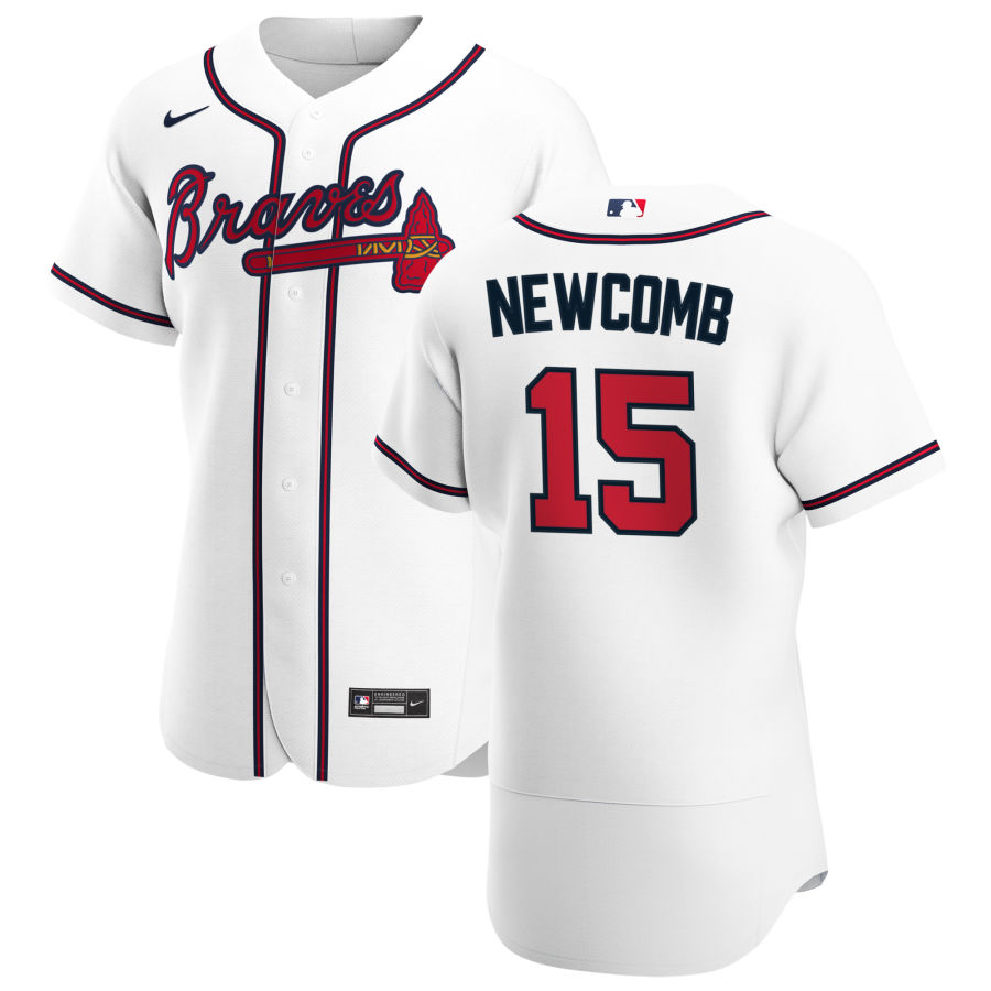 Atlanta Braves 15 Sean Newcomb Men Nike White Home 2020 Authentic Player MLB Jersey